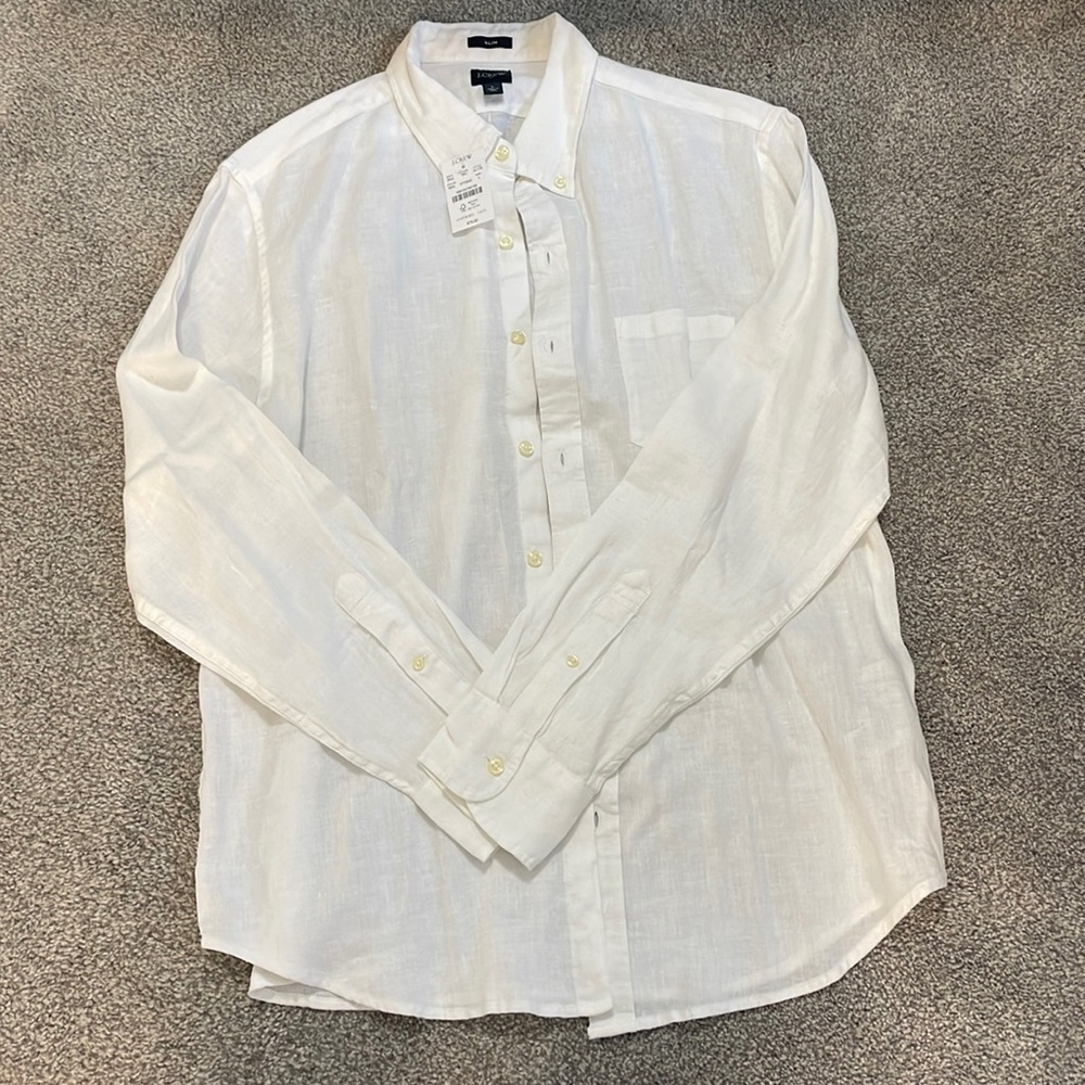 J. Crew Men’s Slim Linen-Blend Shirt Size L